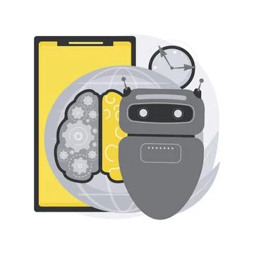 Technological singularity abstract concept vector illustration. Stock Illustration