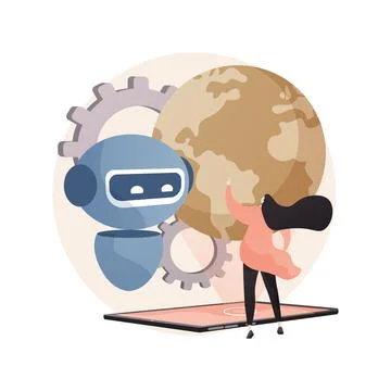 Technological singularity abstract concept vector illustration. Stock Illustration