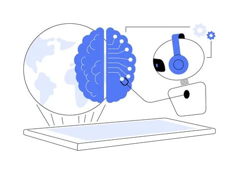 Technological singularity abstract concept vector illustration. Stock Illustration