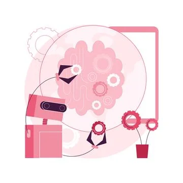 Technological singularity abstract concept vector illustration. Stock Illustration