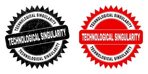 TECHNOLOGICAL SINGULARITY Black Rosette Watermark with Rubber Style Stock Illustration