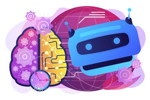 Technological singularity concept vector illustration Illustrazione stock