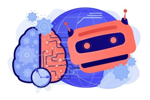 Technological singularity concept vector illustration Illustrazione stock