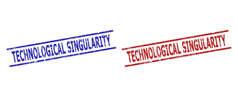 TECHNOLOGICAL SINGULARITY Seals with Rubber Surface and Parallel Lines Stock Illustration
