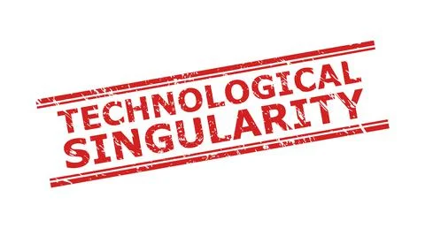 TECHNOLOGICAL SINGULARITY Stamp Seal with Scratched Surface and Double Parallel イラスト素材
