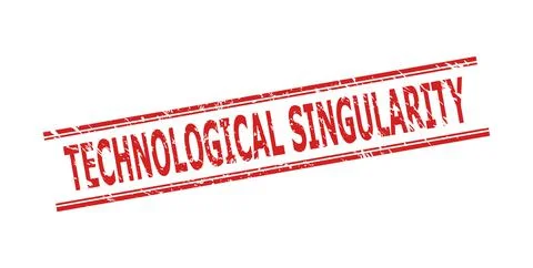 TECHNOLOGICAL SINGULARITY Watermark with Unclean Surface and Double Parallel Stock Illustration