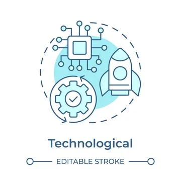 Technological soft blue concept icon Stock Illustration