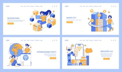 Technological Solutions set. Vector illustration Stock Illustration