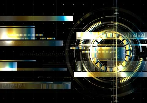 Technological space metallic hud display vector background abstract Stock Illustration