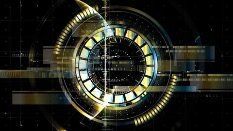 Technological space metallic middle hud display vector background abstract Stock Illustration
