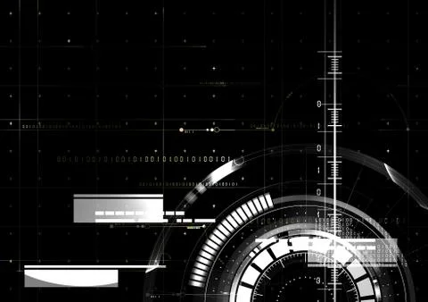 Technological space white hud vector background abstract Stock Illustration
