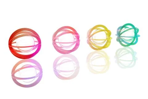 Technological spheres of different colors Stock Illustration