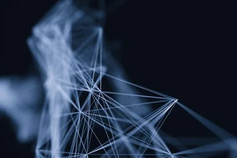 Technological structure lines with black background, 3d rendering. 스톡 일러스트