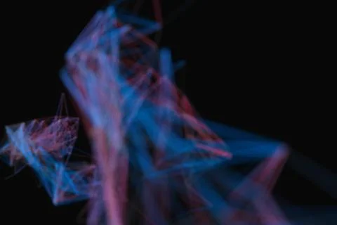 Technological structure lines with black background, 3d rendering. 스톡 일러스트