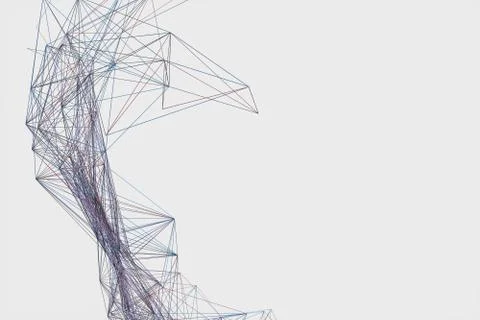 Technological structure lines with white background, 3d rendering. Stock Illustration