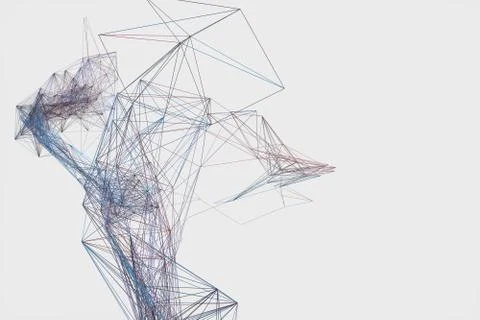 Technological structure lines with white background, 3d rendering. 스톡 일러스트