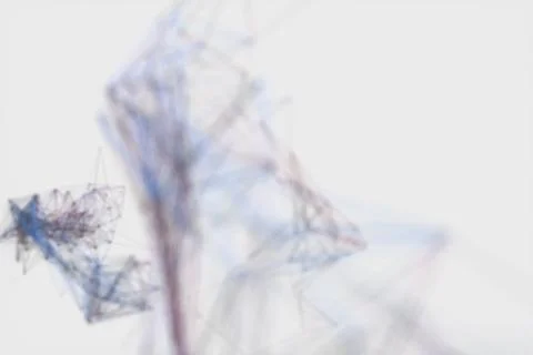 Technological structure lines with white background, 3d rendering. Stock Illustration