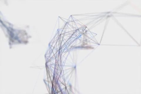 Technological structure lines with white background, 3d rendering. 스톡 일러스트