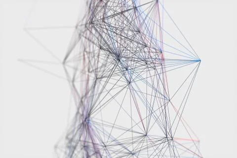 Technological structure lines with white background, 3d rendering. 스톡 일러스트