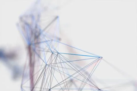 Technological structure lines with white background, 3d rendering. Illustrazione stock