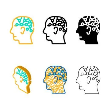 Technological stylized analyzes color icon vector Stock Illustration