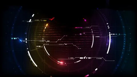 Technological system encryption future circuit hud interface background vecto イラスト素材