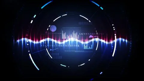 Technological system encryption future hud data interface background vector Stock Illustration