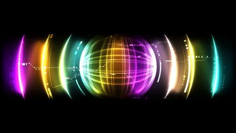 Technological system encryption future hud sound interface background vector イラスト素材