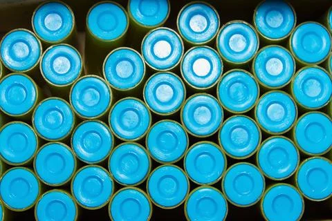 Technological texture of the straw. Selective focus Stock Photos