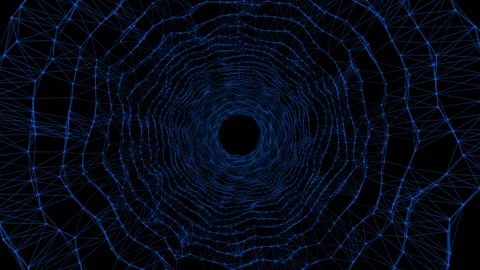 Technological Tunnel Plexus Of Points And Lines Connect Stock Footage 337928152