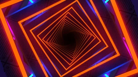 Technological tunnel with squares Vídeos de archivo 126784033