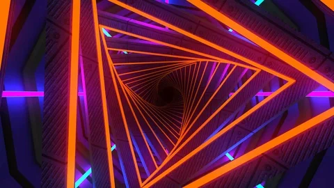 Technological tunnel with triangles Vídeos de archivo 126784015