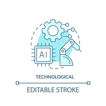 Technological turquoise concept icon Illustrazione stock