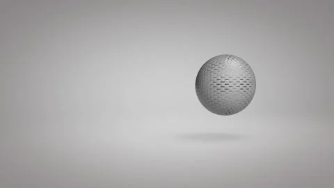 Technological video with sphere crossing the image. Tranformation. Видео 142949405