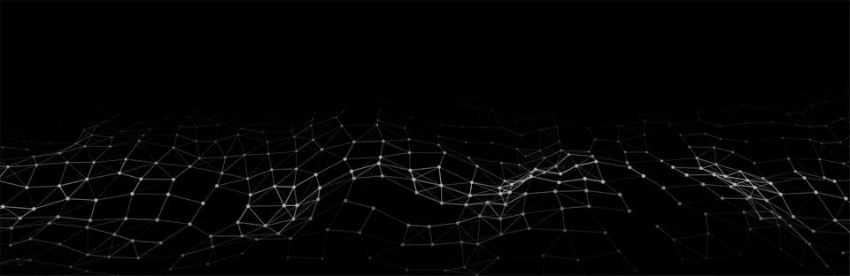 Technological wave of dots and lines. Technology background concept. Stock Illustration