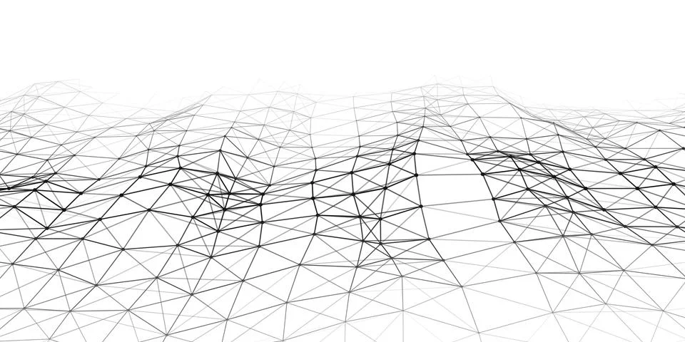 Technological wave of dots and lines. Technology background concept. Big data Stock Illustration