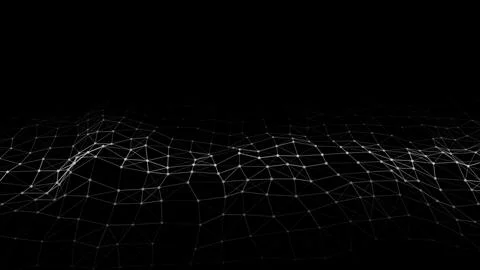 Technological wave of dots and lines. Technology background concept. Big da.. Ilustración de archivo