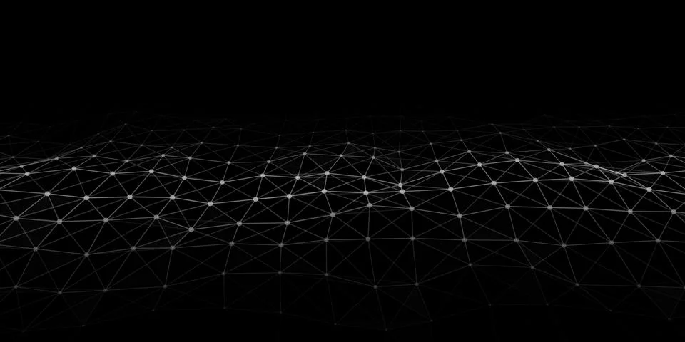 Technological wave of dots and lines. Technology background concept. Network  Stock Illustration