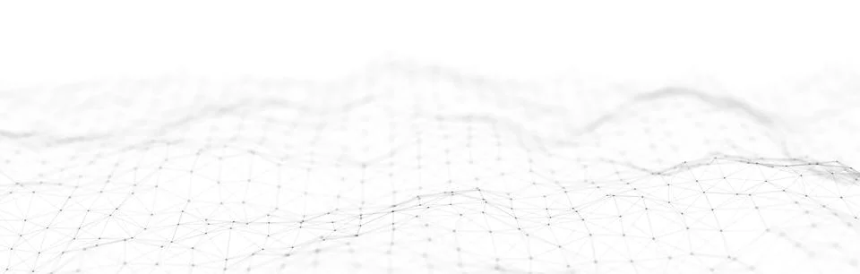 Technological wave of dots and lines on a white background. Technology back.. Stock Illustration