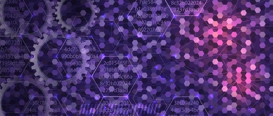 Technological web background in purple shades. Illustrazione stock