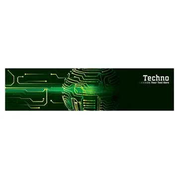 Technological web banner Illustrazione stock