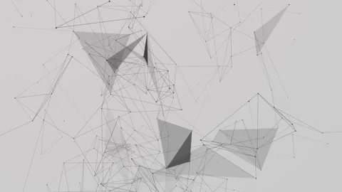Technological White Abstract Background with Plexus Lines and Triangles. Stock Footage 153767574
