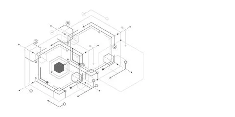 Technological white background. Mechanical Engineering background . Linear .. Stock Illustration
