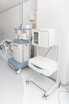 Technologically advanced equipment in CT or MRI Scan room. Modern hospital Stock Photos