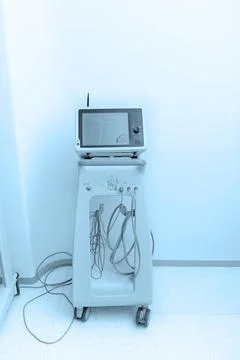 Technologically advanced equipment in CT or MRI Scan room. Modern hospital Stock Photos