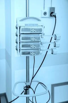 Technologically advanced equipment in CT or MRI Scan room. Modern hospital Stock Photos
