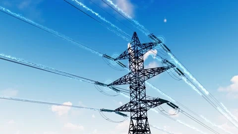 Technologically advanced smart grid transmission Video stock 341068592
