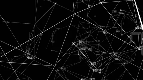 Technologies. Abstract background with numbers and network. The camera rotates Stock Footage 103557580