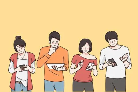 Technologies and surprise concept Illustrazione stock