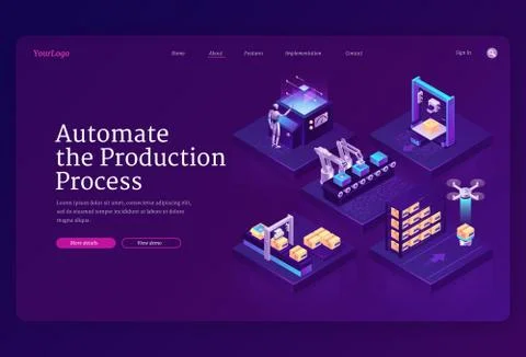 Technologies for automate production process Illustrazione stock